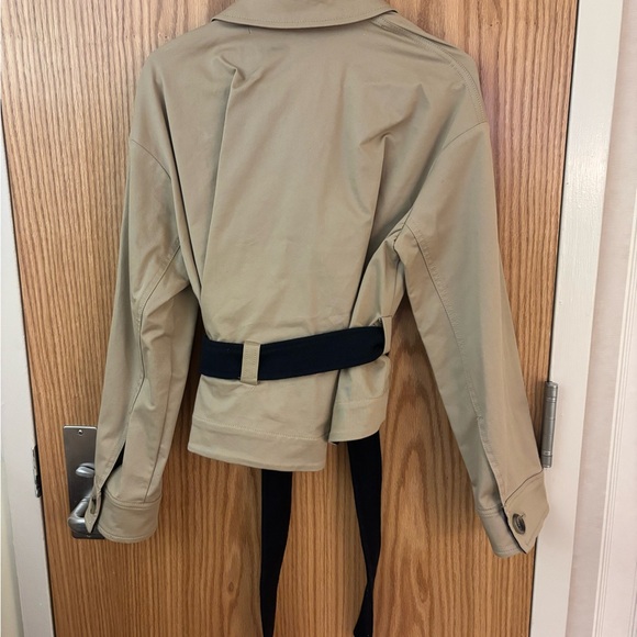 NEW ZARA CROPPED TAN TRENCH COAT WITH BLACK BELT SIZE XS - Picture 5 of 6